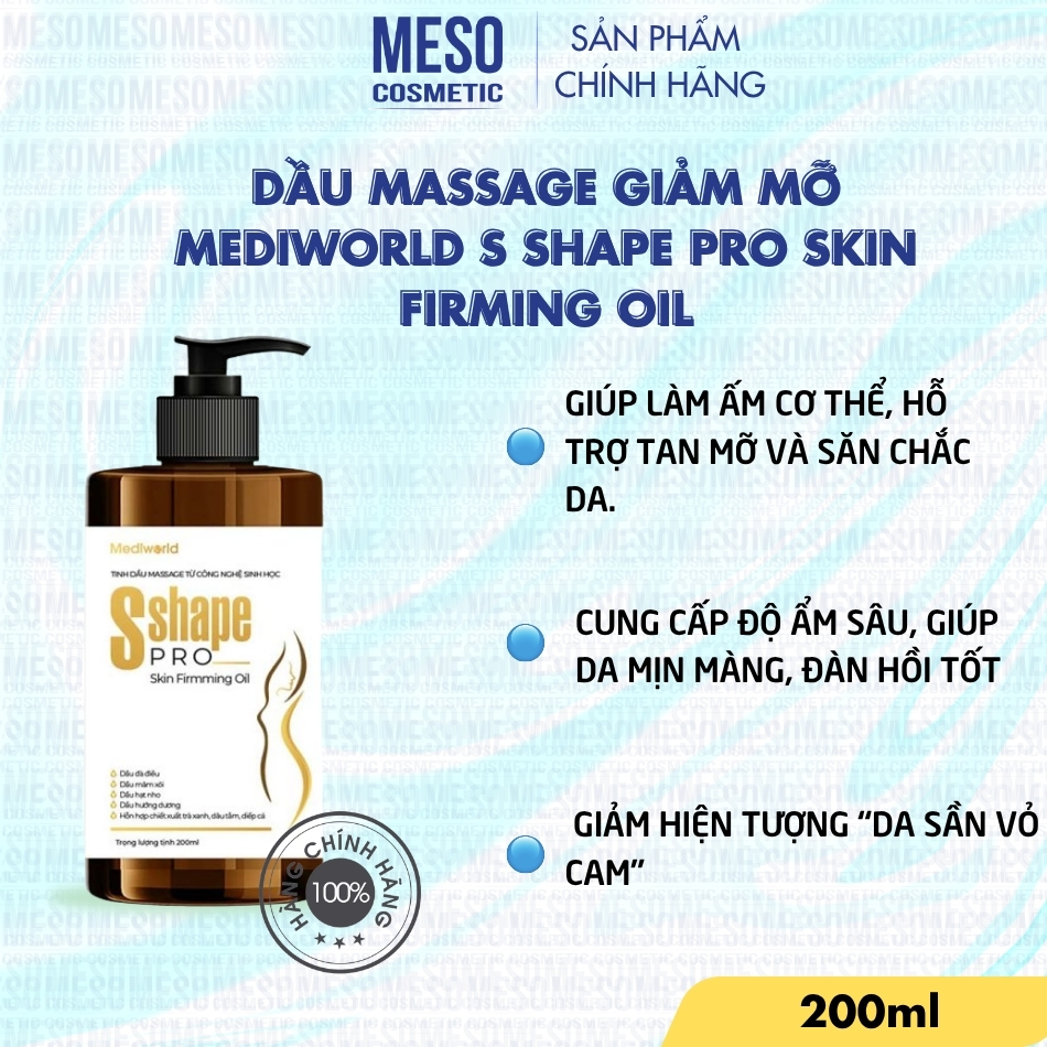 Dầu massage giảm mỡ Mediworld S Shape Pro Skin Firming Oil